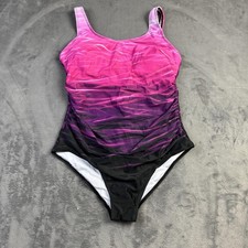Daci One Piece Swimsuit Womens 14W Pink Purple Black Ombre Tummy Control New