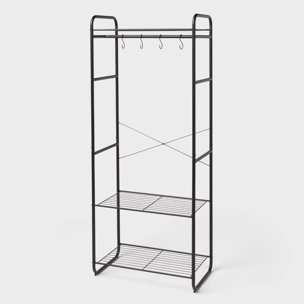 Metal Garment Rack with Shelves and Accessory hooks - Brightroom 4490₽