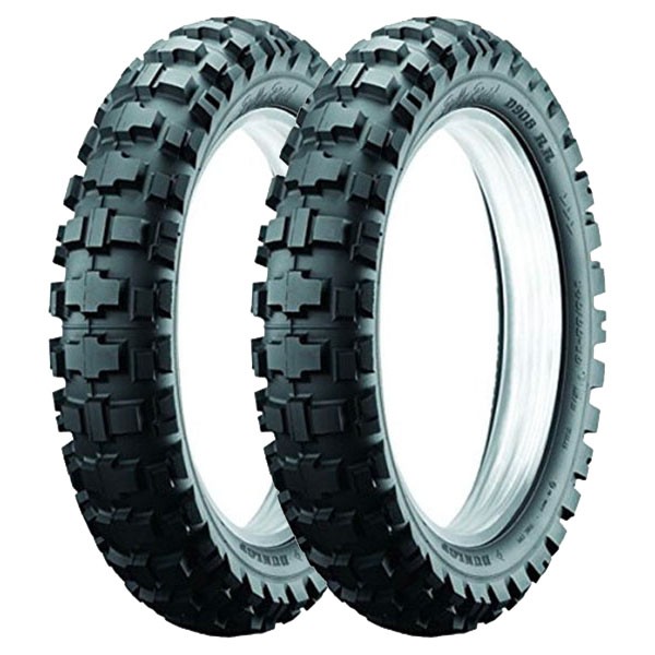 TYRE PAIR DUNLOP 90/90-21 54S + 150/70-18 70S D908 RR