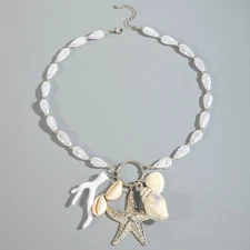 Boho Shell Starfish Pendant Fashion Choker Necklace Beach Vacation Accessories