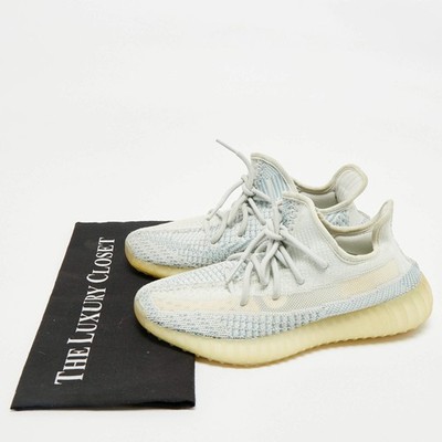 Yeezy x Adidas BlueWhite Knit Fabric Boost 350 V2 Cloud White