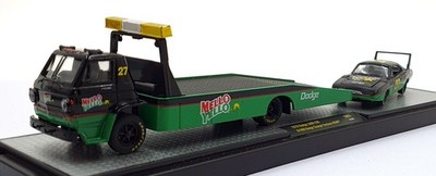 Castline M2 Machines Maßstab 1:64 R45 '70 Dodge L600 COE/'69 Charger Daytona HEMI