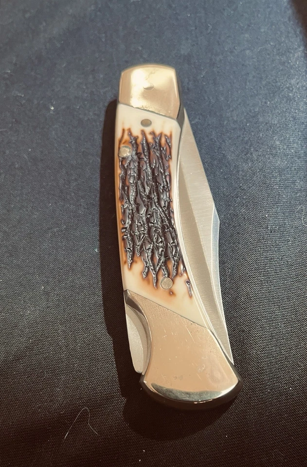 Cuchillo plegable Schrade Tío Henry Modelo LB8 con funda de cuero y caja Foto 4 de 4