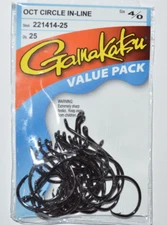 gamakatsu oct in-line octopus circle hooks size 4/0 value pack 221414-25