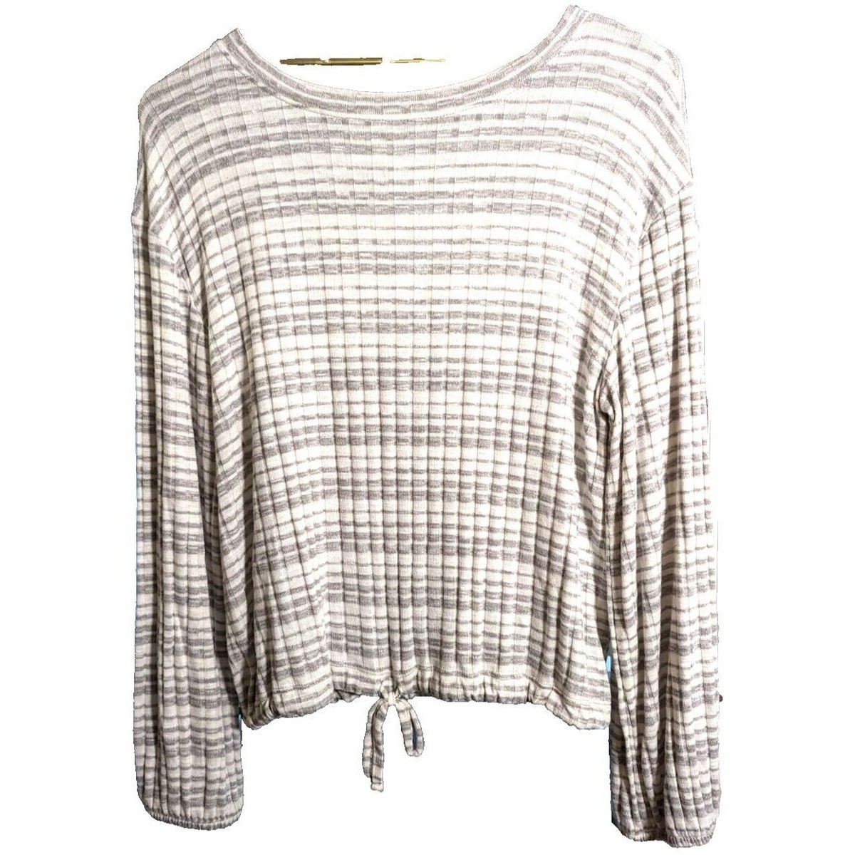 Mudd women's top cbl stn size small grey/white NWT | eBay