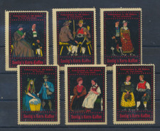 6 Vignetten-Reklamemarken Seeligs Korn-Kaffe,...