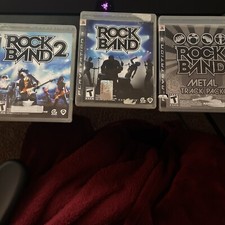 Rock Band, Rock Band 2 & Rock Band Metal Track Pack. CIB in All 3