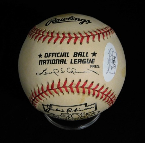 Maury Wills Signed ONLB Jackie Robinson 50th Ann. Baseball JSA Authenticated - Picture 3 of 5