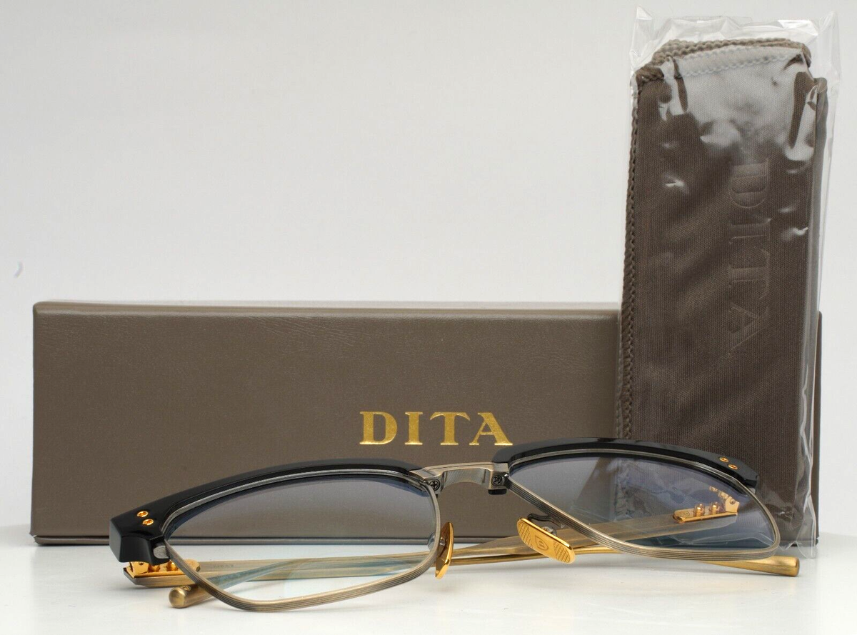 DITA Firaz DTX431-A-01 Antique Gold Black Mens Eyeglasses 55-18