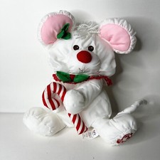Fisher Price Puffalump Vintage 1987 Mouse with Candy Cane Plush Stuffed Animal