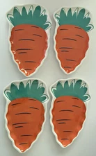 (Set of 4) Target Melamine Figural CARROT PLATES Room Essentials Appetizer Snack