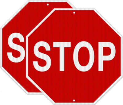 Stop Sign 24 X 24 in Big Street Slow Warning Reflective Signs Octagon ...