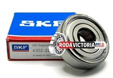 SKF 6302 ZZ DEEP GROOVE BALL BEARING, METAL SHIELDED 15x42x13 mm