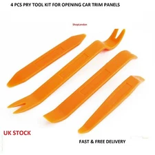 4X CAR TRIM REMOVAL TOOL KIT PANEL DOOR PRY DASH PLASTIC INTERIOR RADIO CLIP SET