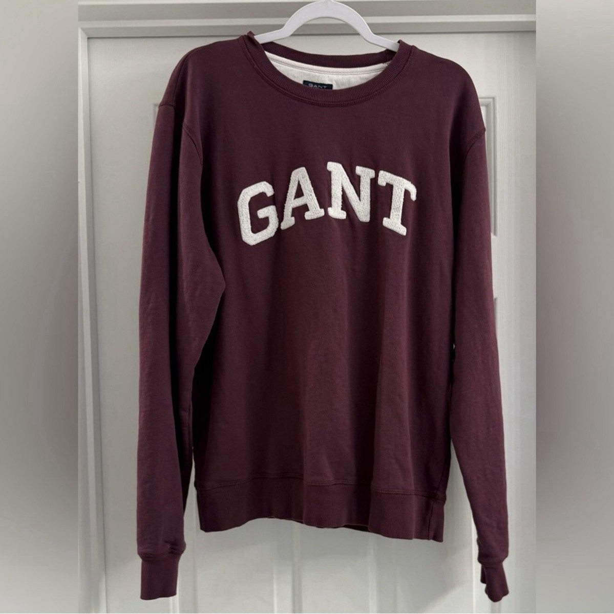 GANT Men'S Jumper Sweater Size XL Crew Neck Burgundy Pullover