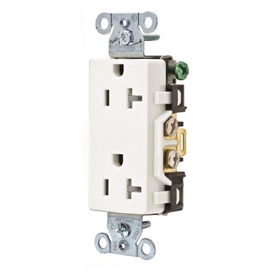 GRAINGER APPROVED DRS20WTR Receptacle,White,Decorator Receptacles 52HE15