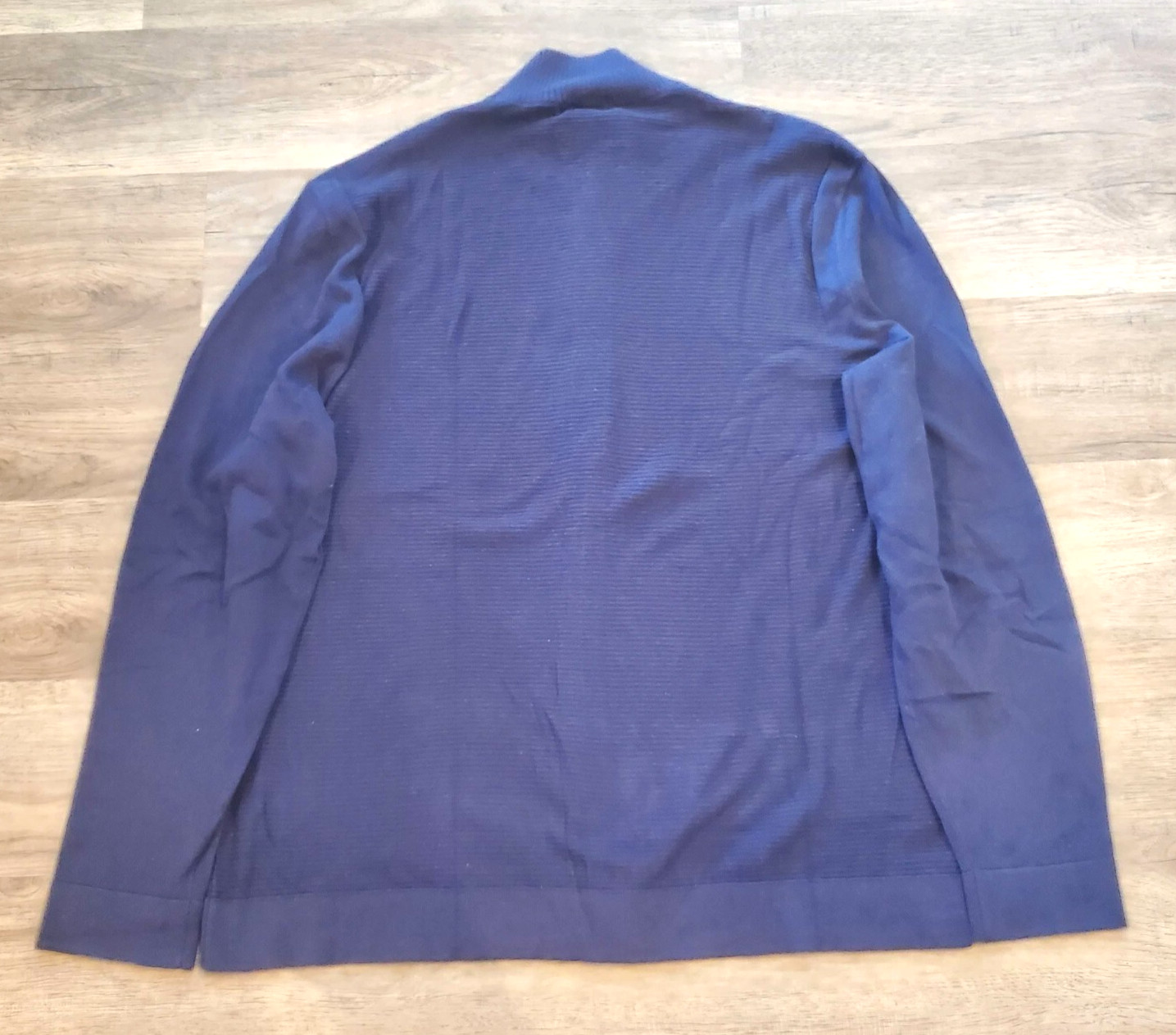 Alfani Men's Size XL Full Zip Ribbed Sweater Cardigan Jacket Navy 100percent Cotton image 4