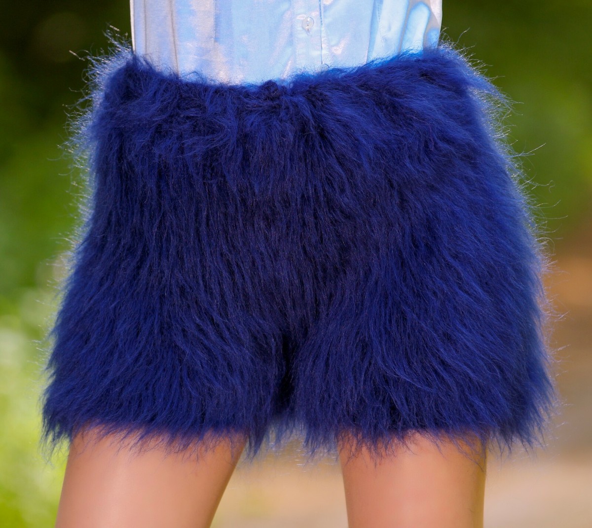 Fuzzy mohair shorts fluffy pants wool underwear handknit soft