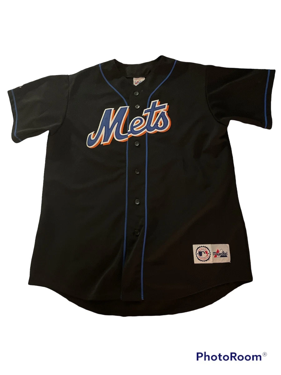 Vintage New York Mets Mike Piazza Black Sewn Majestic Baseball Jersey Mens  Sz XL