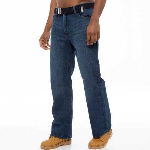 Uomo Jeans Bootcut Gamba Larga a Zampa Pantaloni Denim Casual Regular Taglia UK - Afbeelding 3 van 18