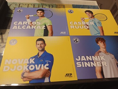 2024 ATP WTA CINCINNATI OPEN 5X7 TENNIS CARD SET ALCAREZ SWIATEK SINNER +9 OTHER