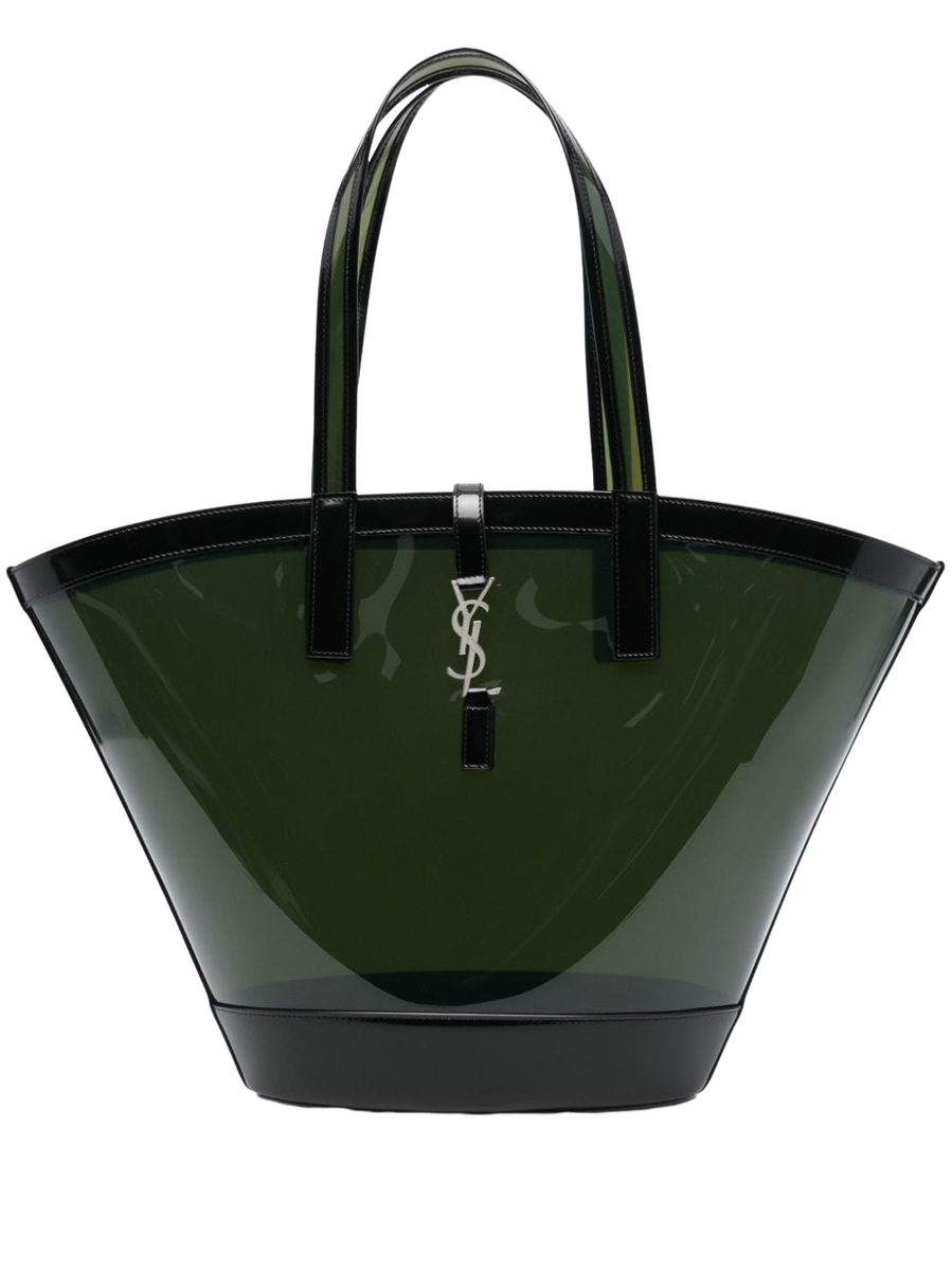 Saint Laurent Panier Medium Noir/Peppermint Green Tote Bag New | eBay