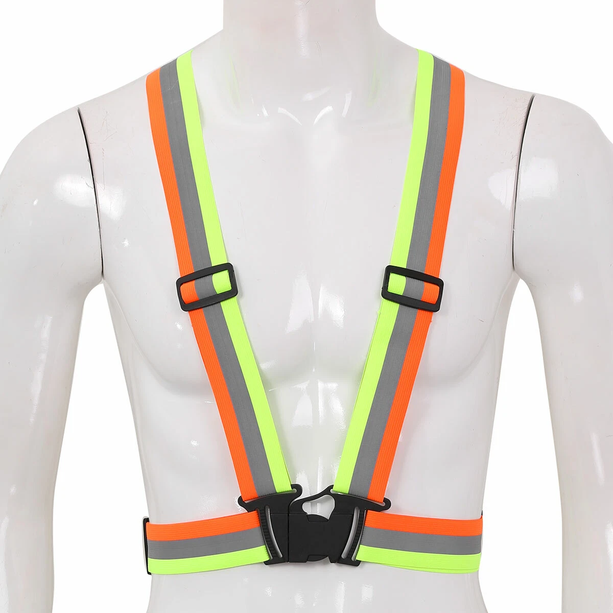 Generic orange safety reflective adjustable vest belt high visibility gear  stripe : : Clothing, Shoes & Accessories