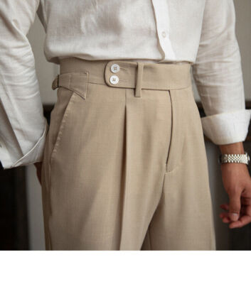 British Style Trousers Pants For Men Business Casual Office Wedding Groom Custom