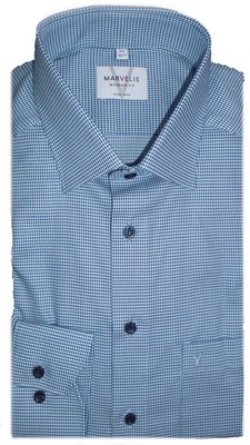 Marvelis Hemd Modern Fit blau gemustert 7207.44.18