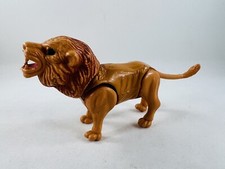 Vintage Lion Toy Figure Poseable Legs/Tail/Head Hand-painted Hong Kong