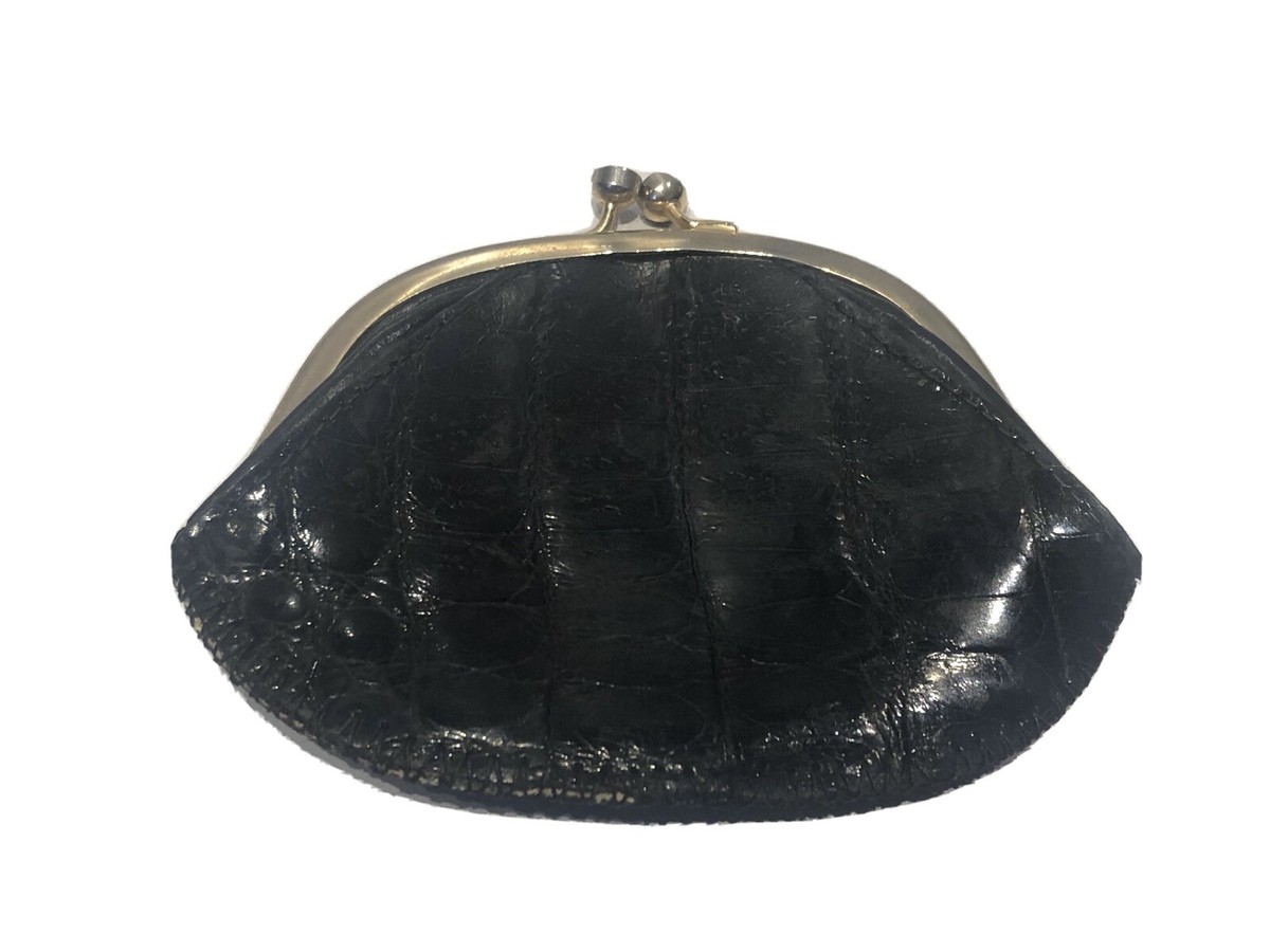 Vintage Black Crocodile Coin Case Wallet | eBay Vintage Black Crocodile Coin Case Wallet | eBay