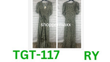Women's Crepe Short Sleeve Midi Dress - A New Day, Green Floral, M