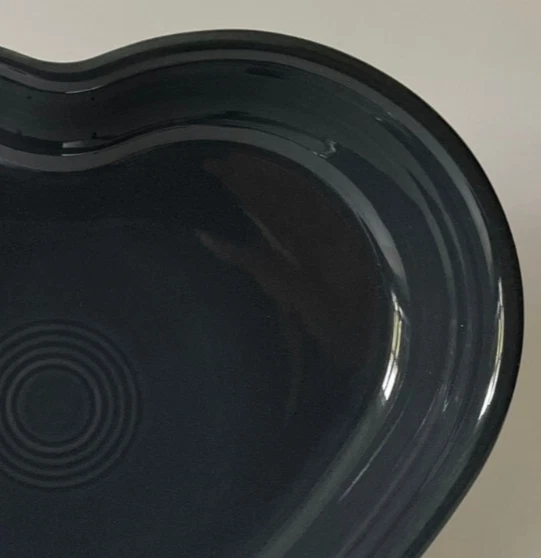 NUEVO 1ª Qual. Fiesta 9" GRIS PIZARRA 26oz RETIRADO GRAN CORAZÓN CUENCO SAN VALENTÍN ~A Foto 3 de 4