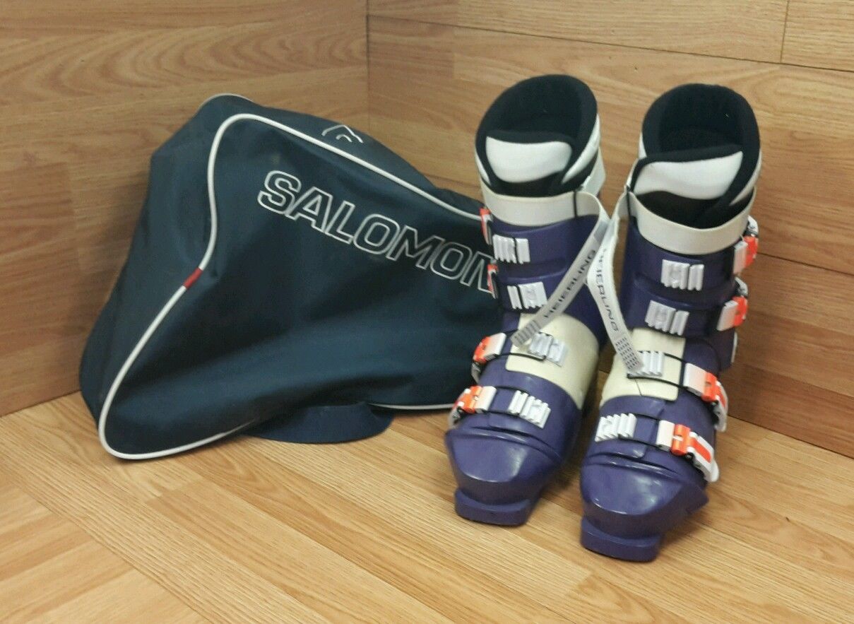 SALOMON Scarponi da sci viola vintage Heierling (GP95) da uomo taglia 10 con plantare anatomico