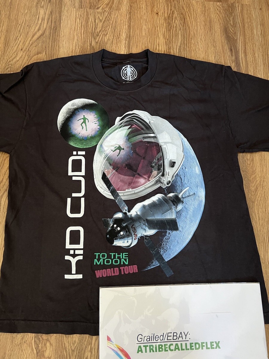 ミュージシャン KID CUDI TO THE MOON TOUR T-Shirt Kid Cudi To The Moon Tour Merch Tee Nasa size Medium Hype
