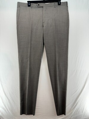 Zanella Flat Front Dress Pants Size 40 US Parker Gray / Tan Wool New With Tags