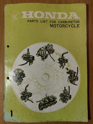 Genuine Honda Parts List Carburetor Carb Parts List 1973 Motorcycle Vintage 