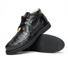 Los Altos Genuine BLACK Caiman Crocodile Ostrich Casual Shoes EE WIDTH ZA0502005