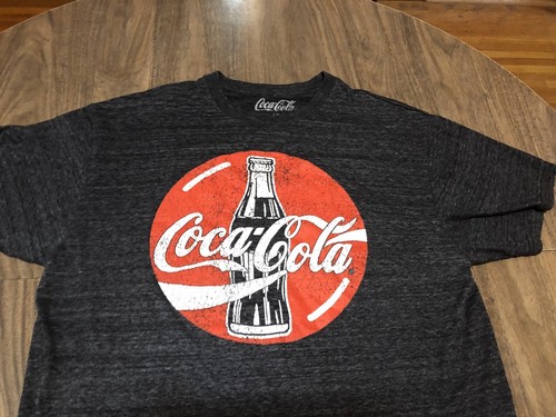 Camiseta grande gris con logotipo retro descolorido de Coca Cola - Imagen 2 de 5