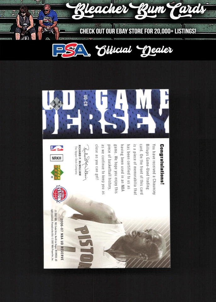 2006 Upper Deck UD-CB Chauncey Billups UD Game Jersey - Image 2 of 2