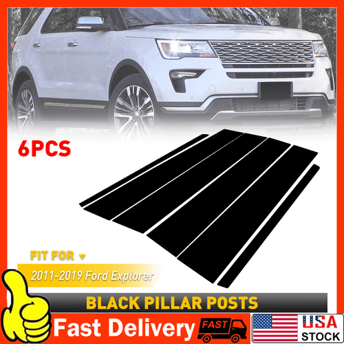 For Ford Explorer 2011-2017 2018 2019 Black Pillar Post Window Door Cover Trim - Picture 23 of 24