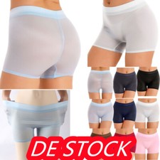 DE`Damen Bikini Glänzend Shorts Sport Unterwäsche Durchsichtig Nachtwäsche Mesh