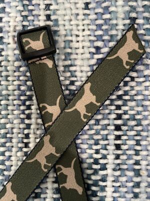 Thomas Bates Green Hunting Dog 1  Nylon Web Belt Adjustable Boys S / M / L