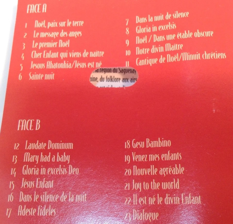 CHOEUR AMADEUS Tape Cassette NOEL,PAIX SUR LA TERRE 1999 GD Musique MMM-10098 - Image 3 of 4