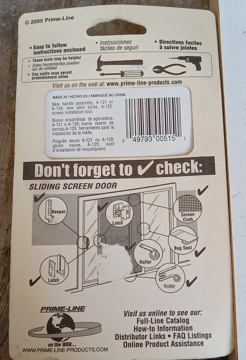 Prime Line Products Sliding Screen Door Spring Tension Roller B515 for