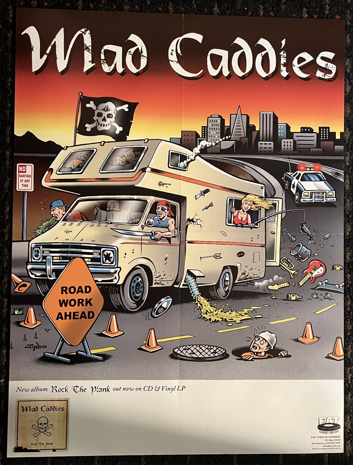 Cartel promocional MAD CADDIES Rock the Plank 18x24 tienda de discos pop PUNK ska 2001