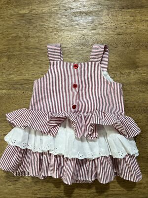 Robe Rayée Pastourelle By Pippa & Julie - Taille 6X, Rose/ivoire, Sans Manches
