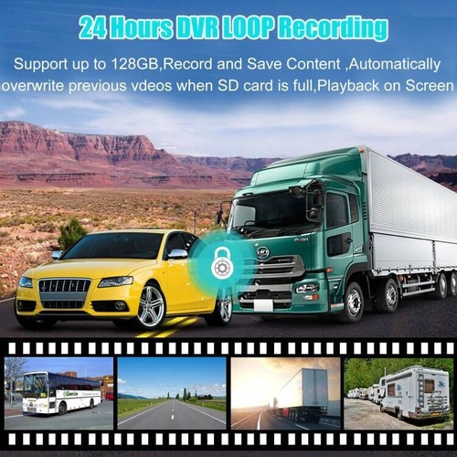 2 Wireless Backup Camera 7" Quad Mirror Monitor DVR for Truck Caravan Reversing - Picture 7 of 11