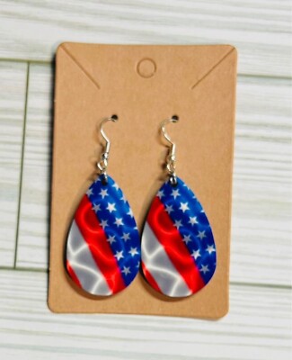 Red white and blue patriotic earrings
