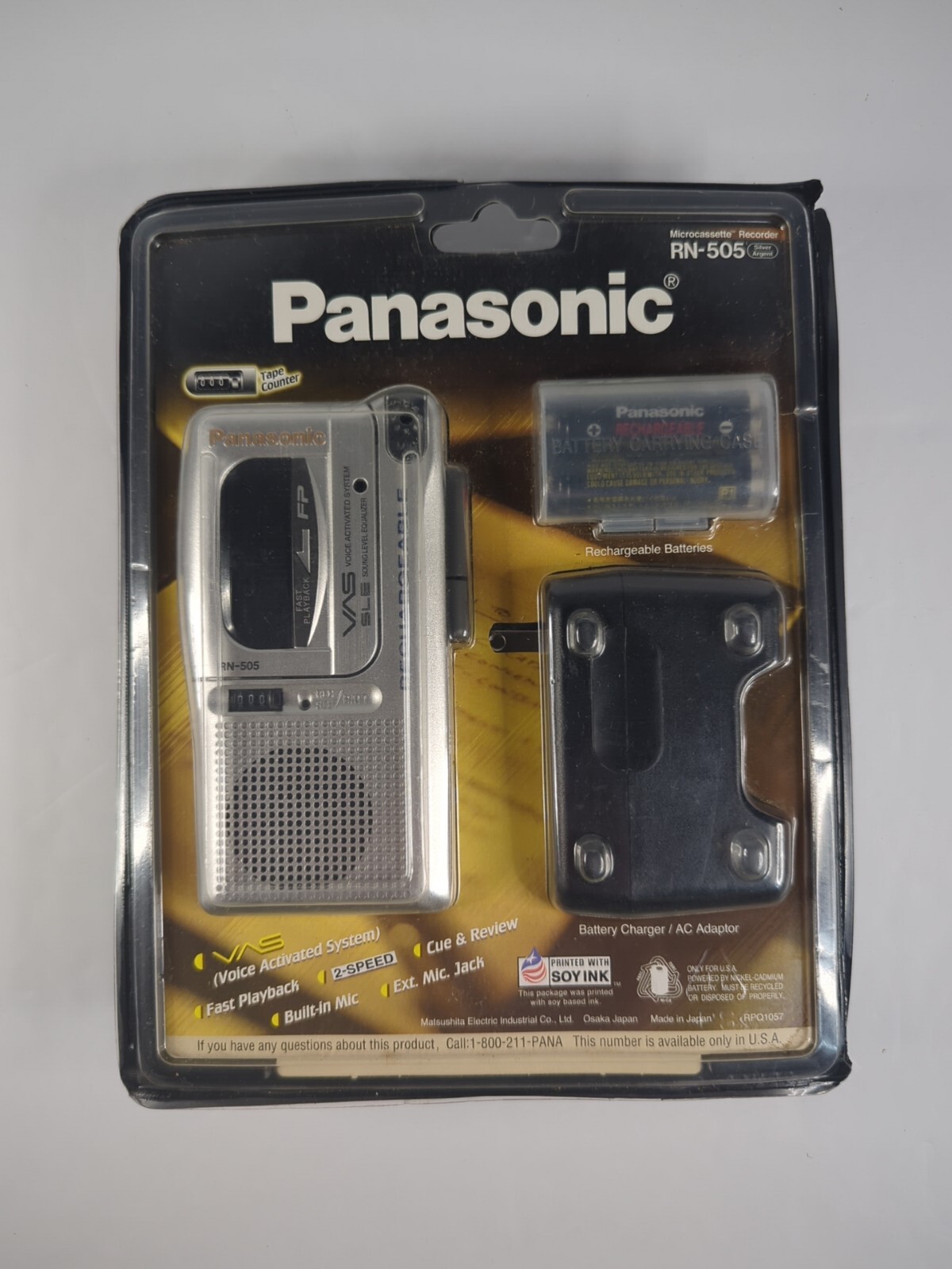 VTG Panasonic MicroCassette Recorder VoiceActivated Rechargeable RN